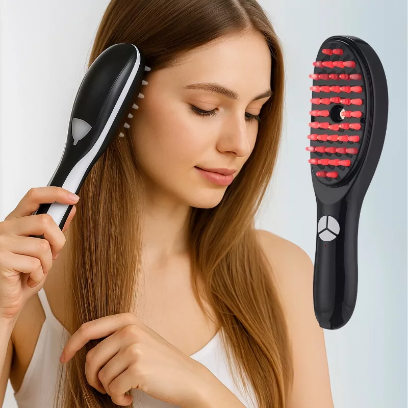 scalp massage brush, red light hair brush, red light comb